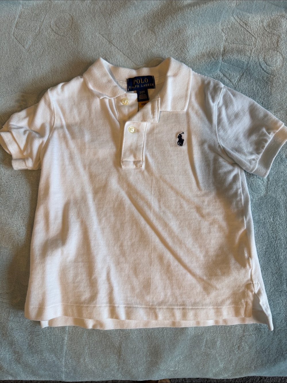Polo by Ralph Lauren White Kids Cotton Polo with Navy Pony